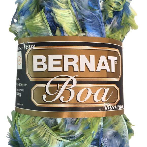 Bernat Boa Yarn Lot 2 Skeins 1.3oz-50g Mocking Bird Eyelash - Picture 2 of 4